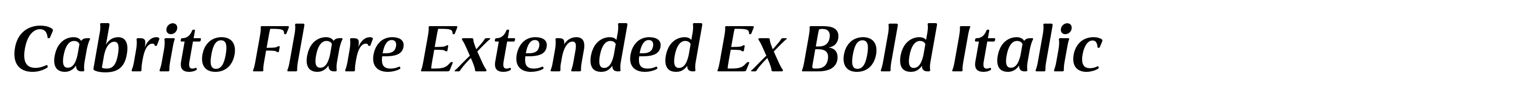 Cabrito Flare Extended Ex Bold Italic